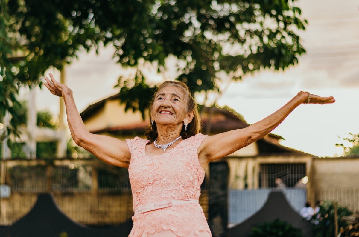 elderly woman dancing