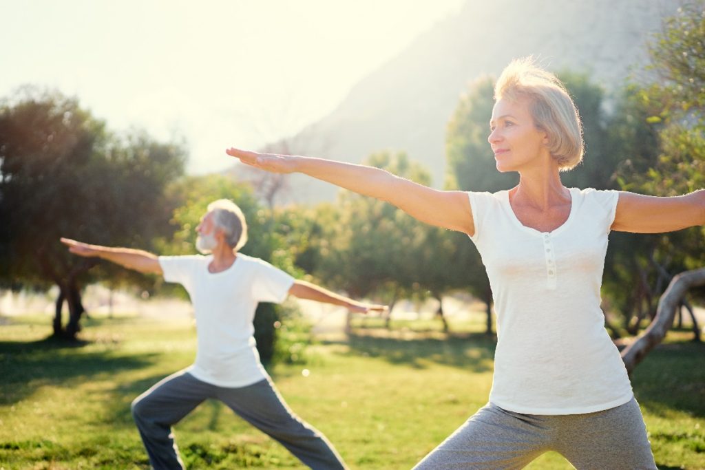 people stretching