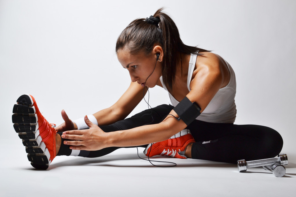 woman doing stretching