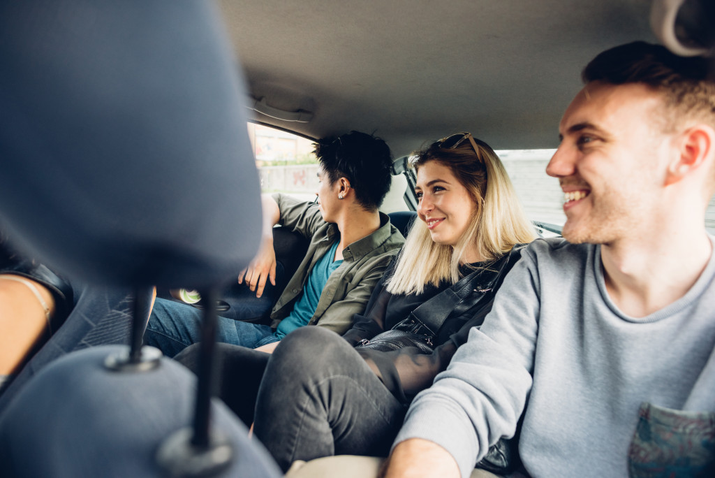 Group of friends in a car