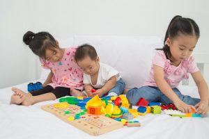 children playing legos