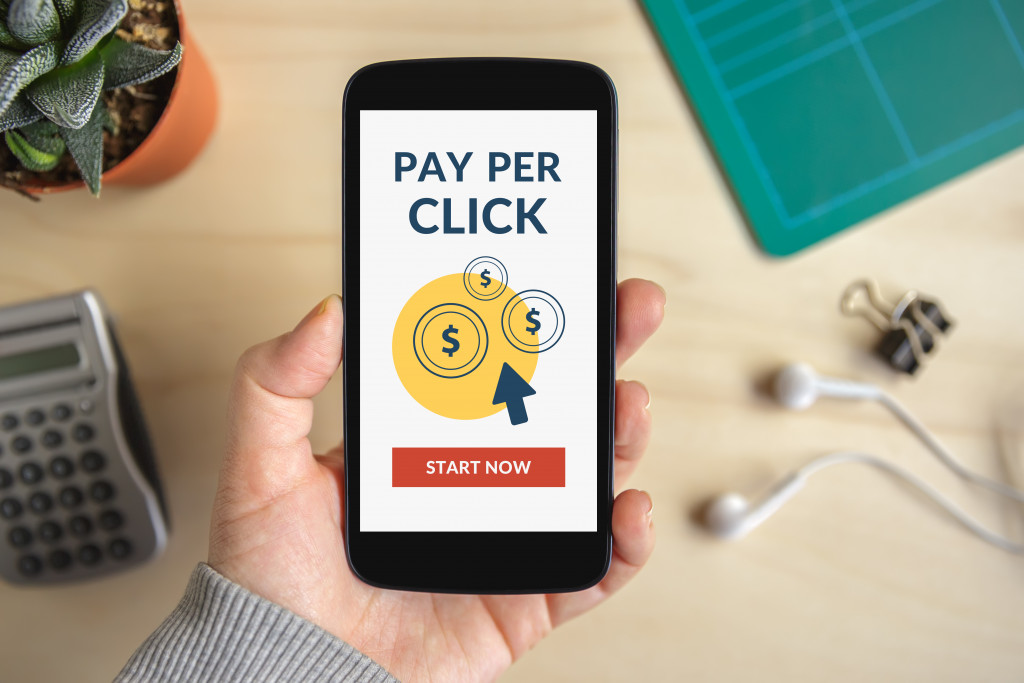 pa per click concept ppc on smartphone