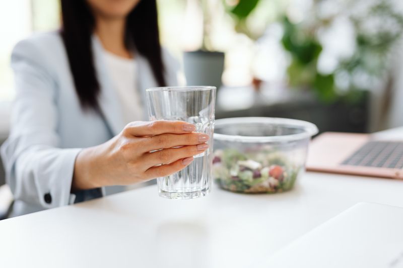 eating healthy and drinking water